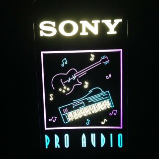 Vtg Dealer Sony Pro Audio Lighted Neon Store Sign Collector Man Cave Fluorescent