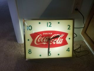 Vintage Coca Cola Fishtail Design Electric Clock