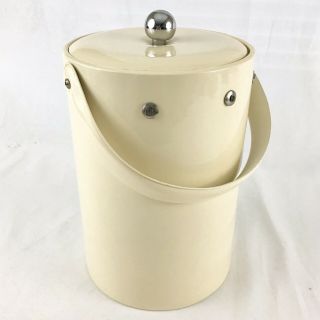 Georges Briard Mid Century Modern Ivory Vinyl Ice Bucket