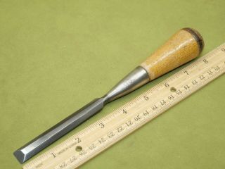 Old Wood Carpenter Tools Vintage Pexto 1/2 " Bevel Edge Socket Chisel