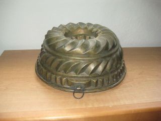 Antique Tin Lined / Copper BUNDT Cake Pan - Mold / Unique Design 3