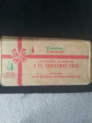 Vintage Aluminum Evergleam Christmas Tree 2 Ft.  Pom Pom Style