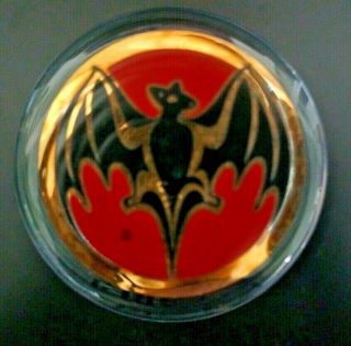 Bacardi Rum Rocks Glass W/ Bat Logo Bottom Set Of Four (4)