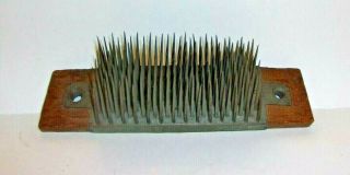 Antique Flax Comb Hetchel Wood And Metal Wooden Primitive