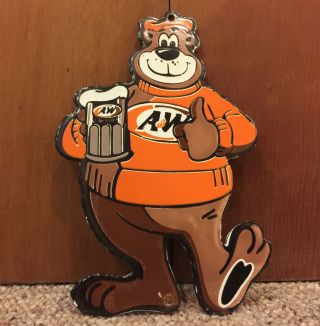 RARE VINTAGE A&W ROOT BEER SODA FOUNTAIN PORCELAIN SIGN 2