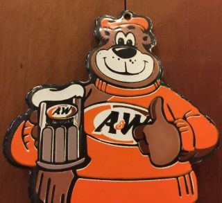 RARE VINTAGE A&W ROOT BEER SODA FOUNTAIN PORCELAIN SIGN 3