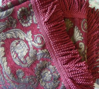 Vintage Victorian Style Table Topper Cover Throw Cloth Red & Gold Piano Shawl