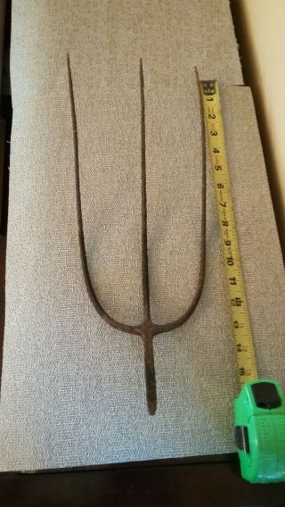 Vintage 3 - Tine Prong Pitch Hay Fork Primitive Farm Tool Head.  Three Prong