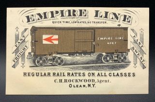 Empire Line Freight Railroad Trade Card,  Olean Ny