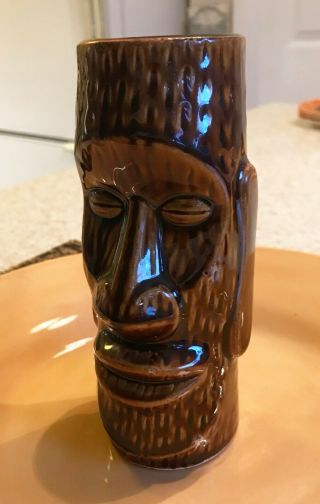 Vintage Tiki Orchids Of Hawaii R - 72 Easter Island Moai Ceramic Totem Mug Bar