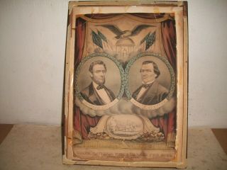 1864 Presidential Ticket Campaign Banner Abraham Lincoln Andrew Johnson