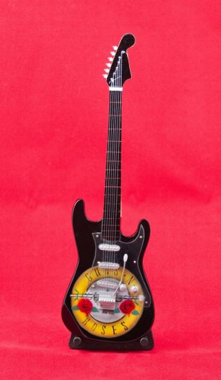 Miniature Guitar Guns N Roses Guitar On Stand.  Includes Case