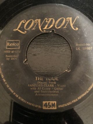 Vinyl: Sanford Clark - The Fool Dl 20 057 Gold Print London 45 Vg,