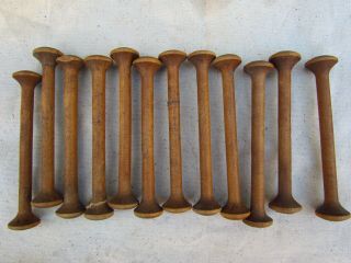 Antique Wooden Bobbins Spools 6 " Weaving Tools
