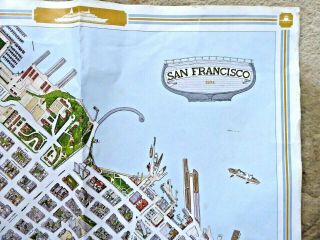VINTAGE 3D ILLUSTRATED BUILDINGS MAP OF SAN FRANCISCO CA 1974 WORLD TRADE CENTER 3
