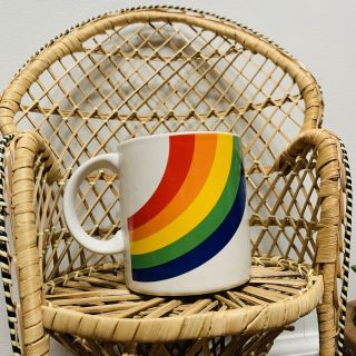 Vintage Rainbow Lgbt Pride Coffee Mug Cup White Ftda Vtg 1986 80s