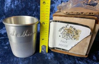 Vintage Towle Pewter Just A Thimble Full 2” Jigger Shot Glass