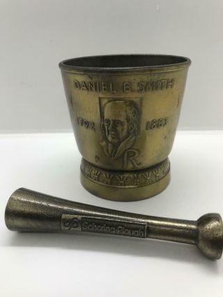 Vintage Mortar & Pestle Schering Pharmaceutical Brass Daniel Smith First Pres.
