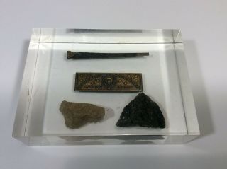 1950 White House Material Removed Paperweight,  Plaque,  Rocks,  And Nail