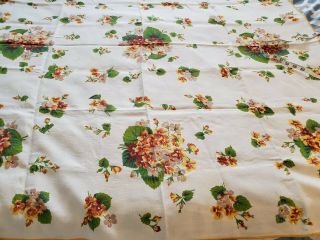 Vintage Mid - Century Cotton/linen Tablecloth 50 By 51