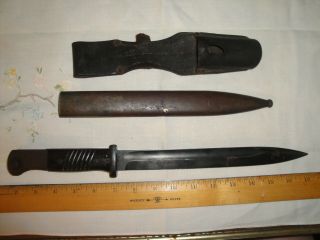 Wwii German Army K98 Bayonet 15 ",  E.  Pack & S With A Mundlos 38 Scabbard,  & Frog