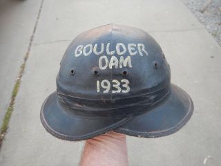 Rare Old Ed Bullard Hard Hat On Historical Boulder Dam 1933 Now Hoover Dam
