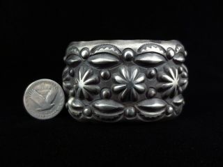 Vintage Navajo Bracelet - Sterling Silver Heavy Cuff - Emerson Bill 2