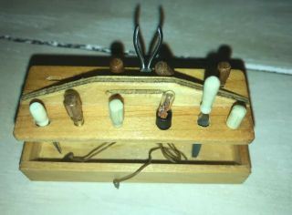 Dollhouse Miniature Artisan Rl Sutton Signed Electrical Box And Tools