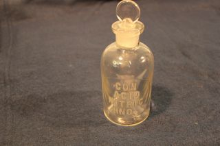 Small Con.  Nitric Acid Apothecary Bottle With Stopper