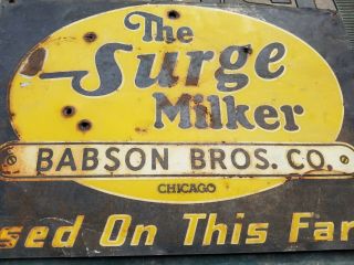 Old Vintage Surge Milkers Tin Sign Farm Cow Dairy Cattle Beef Milk Barn