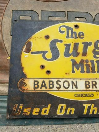 Old Vintage Surge Milkers Tin Sign Farm Cow Dairy Cattle Beef Milk Barn 3