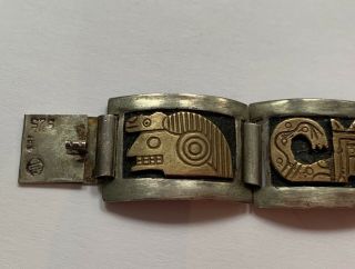 Peruvian Vintage 18k Gold and 925 Sterling Silver Bracelet - Peru - 34g 2