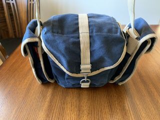 Vintage Domke F - 3x Camera Shoulder Bag Blue Canvas W/removable Side Pockets - Gc