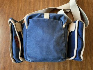 Vintage Domke F - 3X Camera Shoulder Bag Blue Canvas w/removable side pockets - GC 2