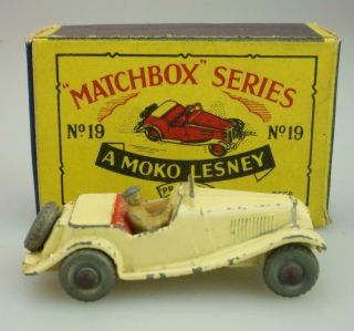 Matchbox Series A Moko Lesney Product No.  19 Mg Midget Roadster 1956 Boxed Pr382