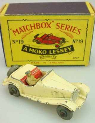 Matchbox Series A Moko Lesney Product No.  19 MG Midget Roadster 1956 Boxed PR382 2