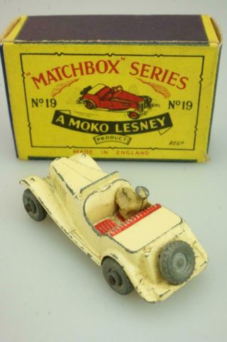 Matchbox Series A Moko Lesney Product No.  19 MG Midget Roadster 1956 Boxed PR382 3