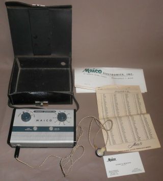 1953 Vintage Maico Hearing Testor Audiometer Test Machine In Carrying Case