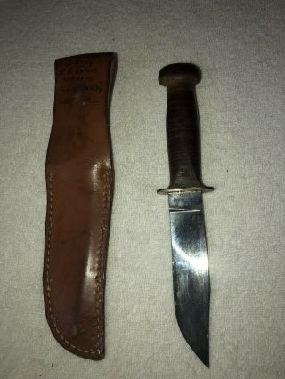 WWII USN Fighting Knife Robeson Shuredge No.  20 w/ Orig Leather Sheath 3