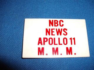 Rare 1969 Apollo 11 Moon Landing Eagle 1 Lem Nbc News Thick Special Press Badge
