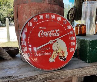 Vintage Drink Coca Cola Sprite Boy Jumbo Dial Thermometer