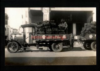 Singapore Yeo Huat Lorry Loading Rubber Unique Vintage Real Photo Pc 1930 