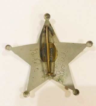 Vintage Sheriff 5 Point Star Badge L.  A.  Stamp & Staty Co. 2