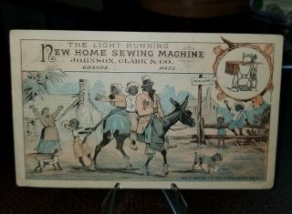Vintage 1880s Trade Card - Black Americana Home Sewing Machines Peterboro Nh