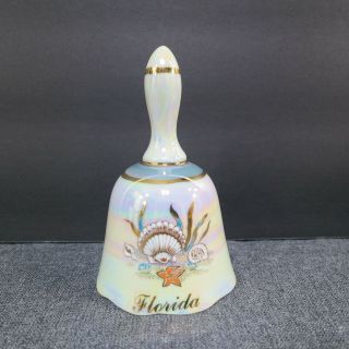 Vintage Florida Bell Souvenir Luster Ware Iridescent Seashells Scalloped Japan