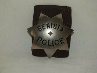 BENICIA POLICE Detectives Badge Classic 7 pt.  Star,  Fob Ed Jones & Co.  Obsolete 2