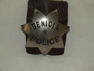 BENICIA POLICE Detectives Badge Classic 7 pt.  Star,  Fob Ed Jones & Co.  Obsolete 3