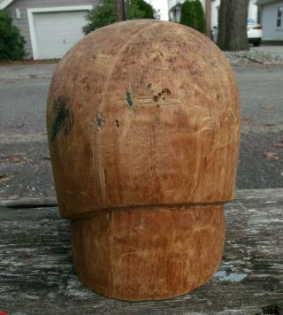 Vintage Wooden Hat Mold Form Old Milliner Wood Display Haberdasher