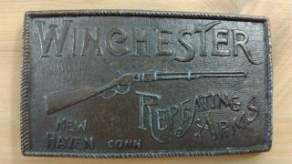 Vintage Winchester Repeating Arms Belt Buckle Brass 1980 