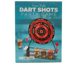 Game Night - Dart Shots - Adult Party Game W/4 Shot Glasses -